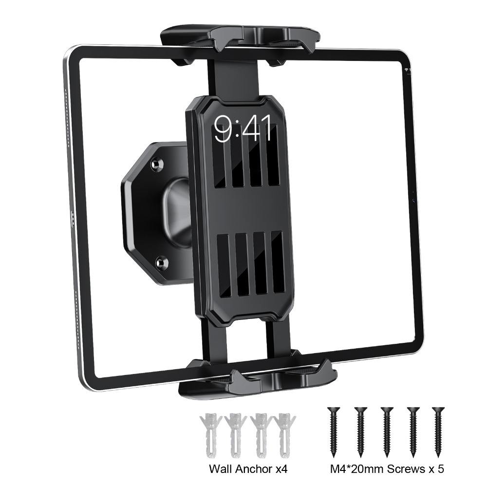 Trimble Tablet Accessories - 壁掛け式スマホホルダー タブレットスタンド 調整可能クランプ 360度回転 ユニバーサルブラケット iPhone/iPad対応