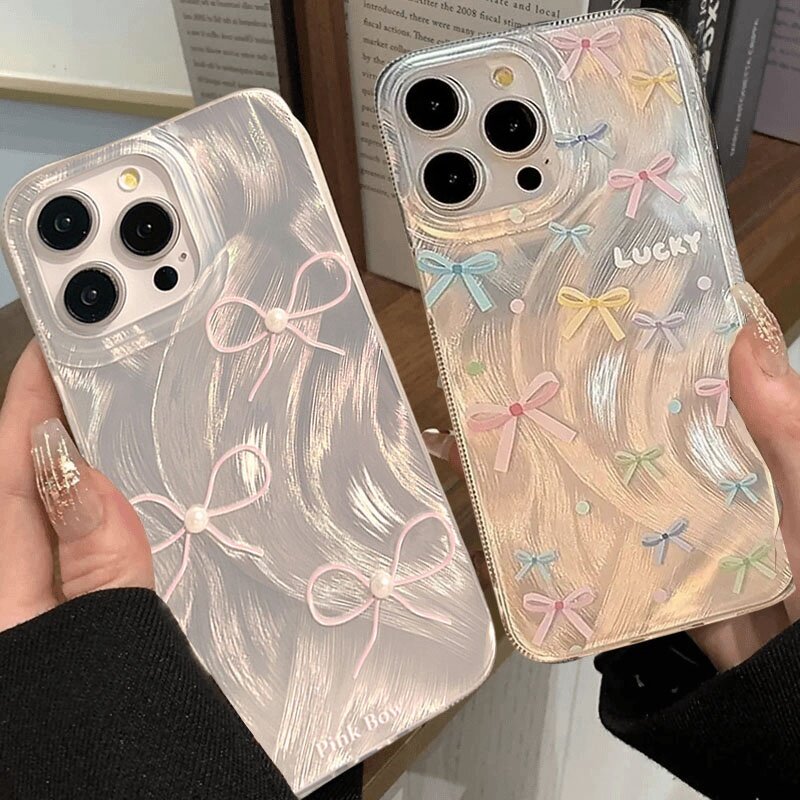 Oppo Reno 12 - カラフルな弓シルバーレーザープリントケース OPPO リノ 12F 11F 10