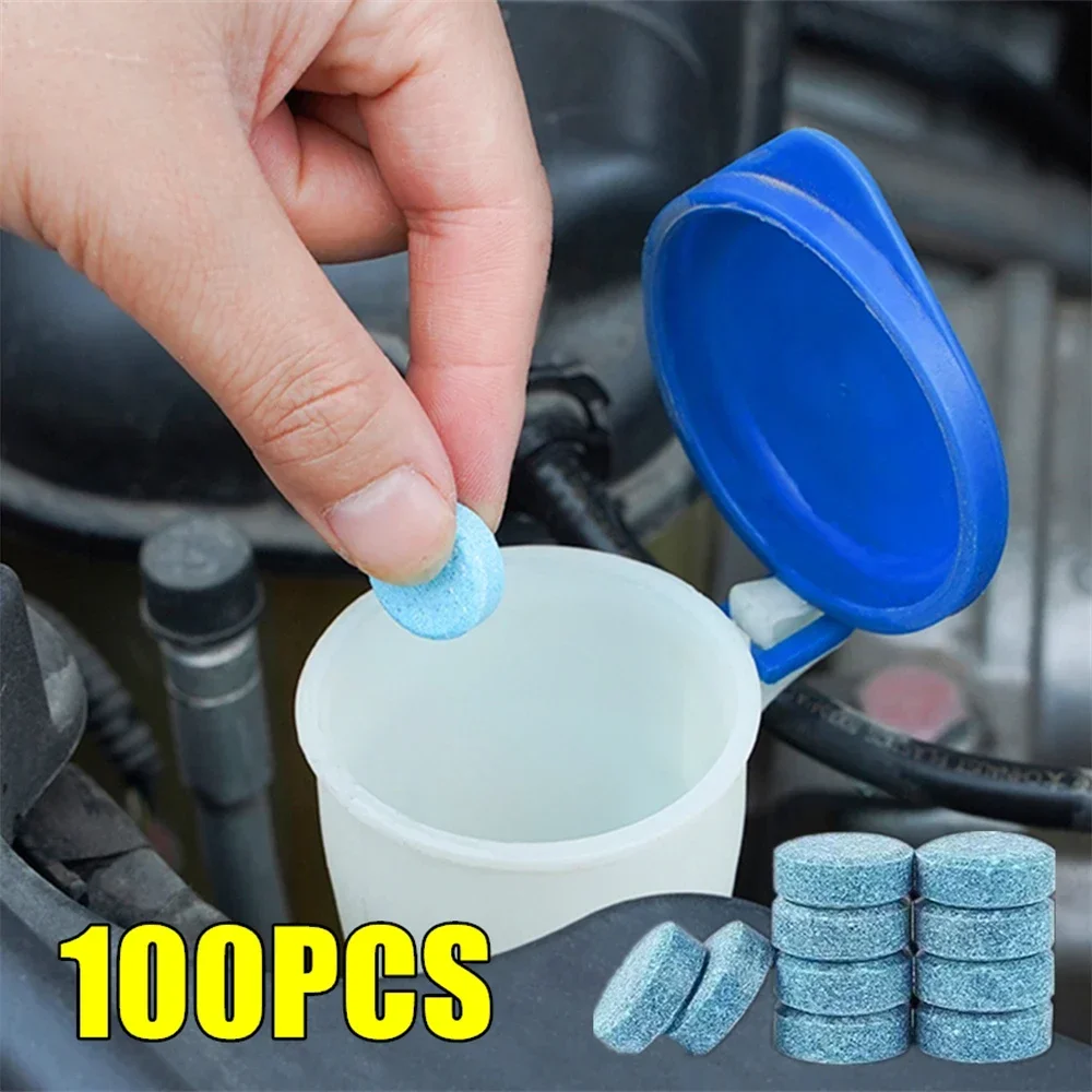 Tablet Accessories For Car - 2/100個入り 車用フロントガラスクリーナー 発泡錠 ガラス水垢除去剤 汎用自動車アクセサリー スプレー式クリーナー