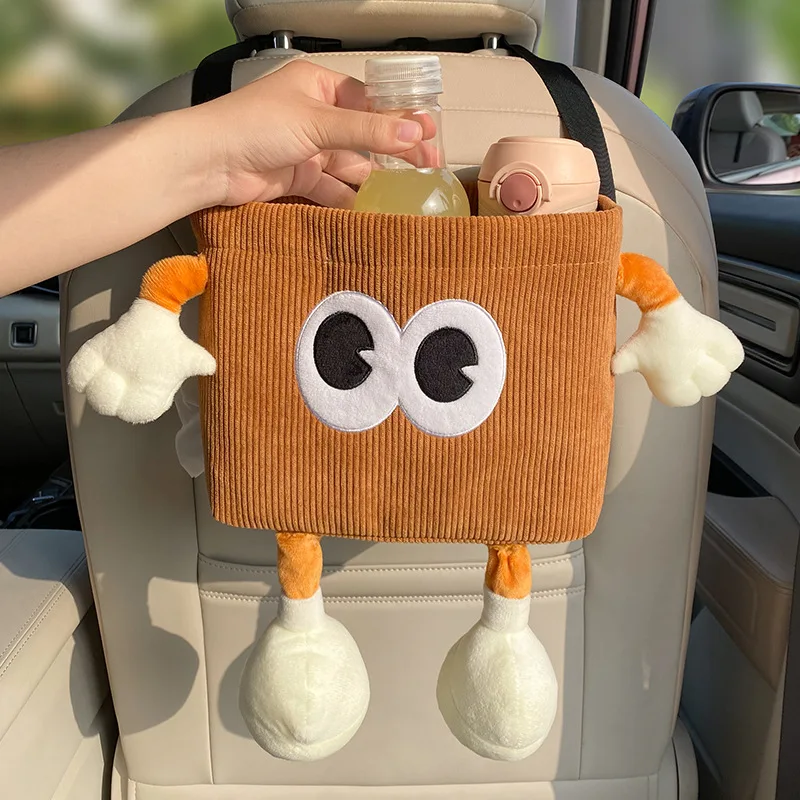 Tablet Accessories For Car - 漫画の傘が付いた車のゴミ箱,ウォーターボトルの収納バッグ,車のバックサスペンションのオーガナイザー,後部座席のカップホルダー,カーアクセサリー