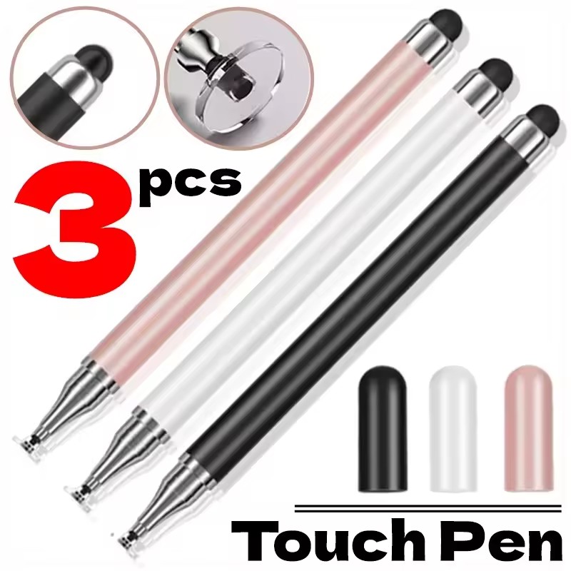 Tablet Pencil Accessories - ユニバーサルスタイラスペン 2in1 すべてのタッチスクリーン用 iPad タブレット描画ペンシル 高精度ディスクチップ