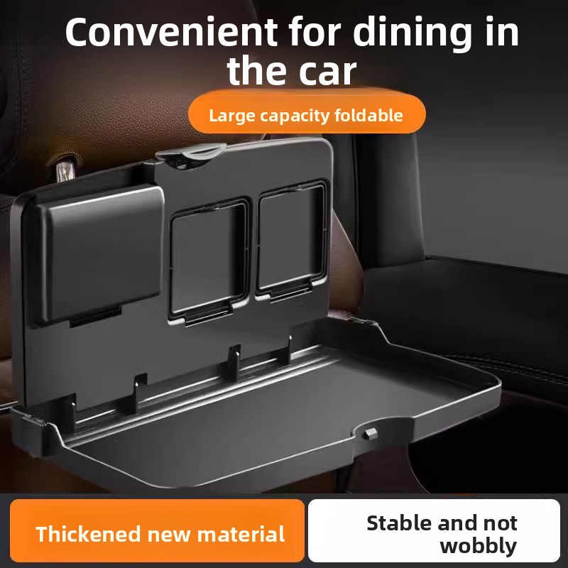 Tablet Accessories For Car - 車の後部座席用折りたたみ式ダイニングテーブル - カップホルダー付き大容量車載フードトレイ、厚みのある素材で安定した自動車アクセサリー