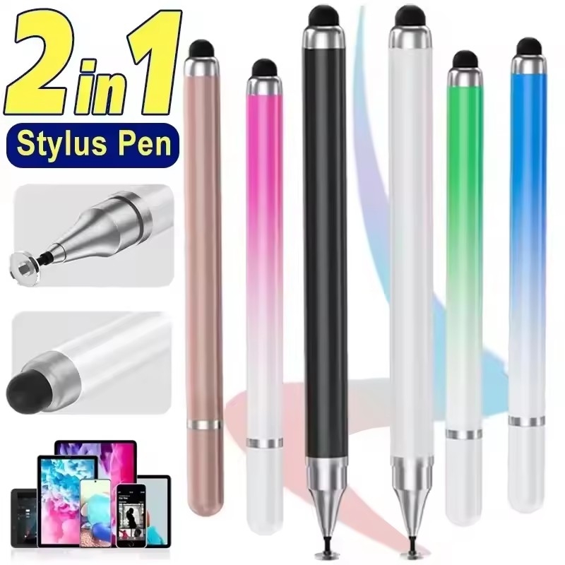 Drawing Tablet Pen Accessories - タブレット、モバイル、Android、IOSフォン、iPad用2in1ユニバーサルスタイラスペン、描画タブレットペン、静電容量式タッチスクリーンペン