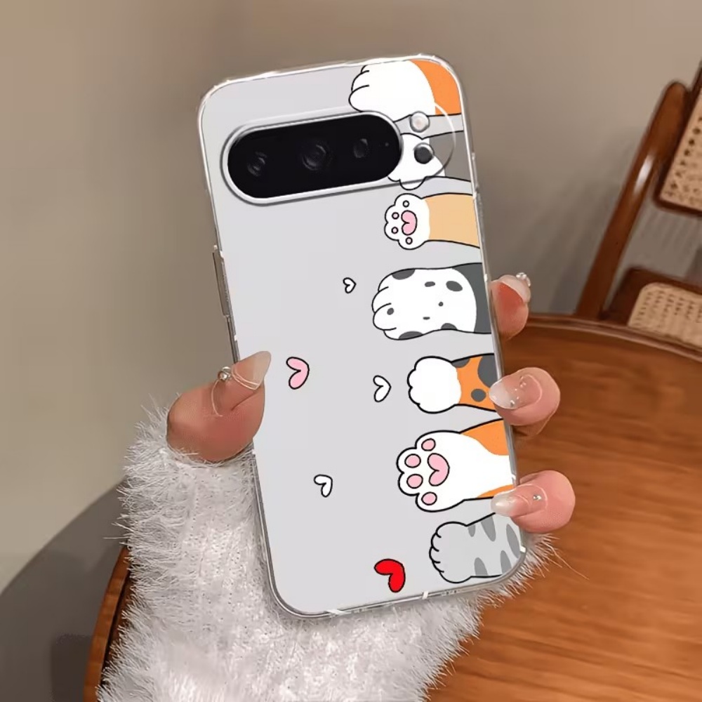 漫画猫の足跡クリスタルクリアシリコン製スマホケース Goog - Google Pixel 9 Pro のレビューと価格