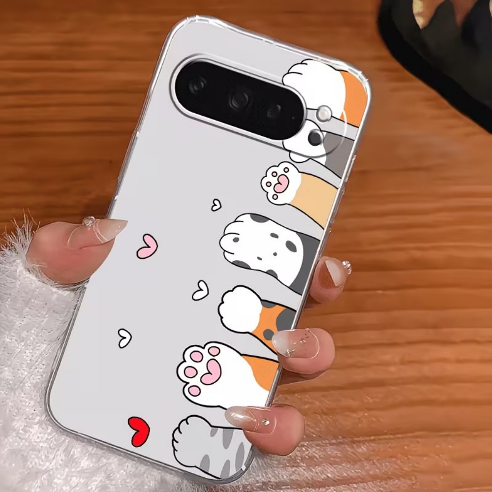 漫画猫の足跡クリスタルクリアシリコン製スマホケース Goog - Google Pixel 9 Pro のレビューと価格